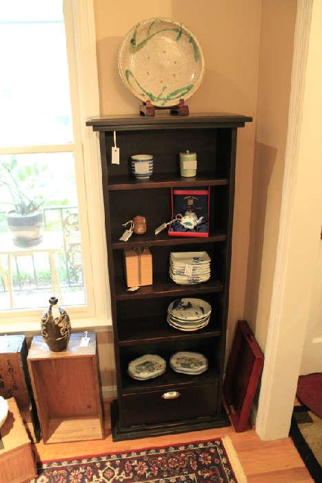 Japanese pottery and shelving