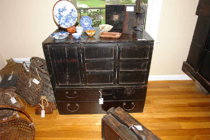 Antique Japanese storage chest. 