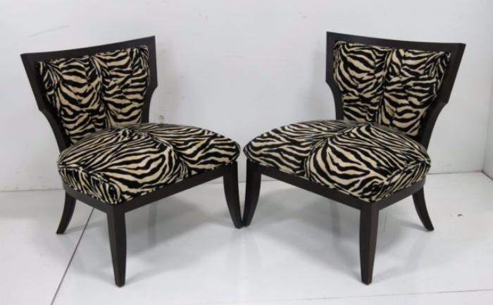 Lot #156 Modern black painted side chairs
