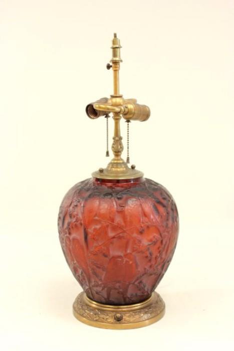 Lot #139 R. Lalique Perruches Lamp