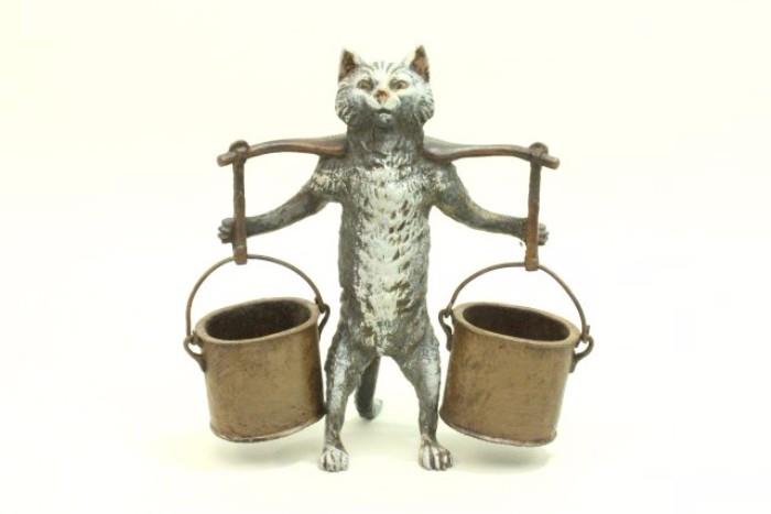 Lot #1063 Cold Patinated Bronze Cat 