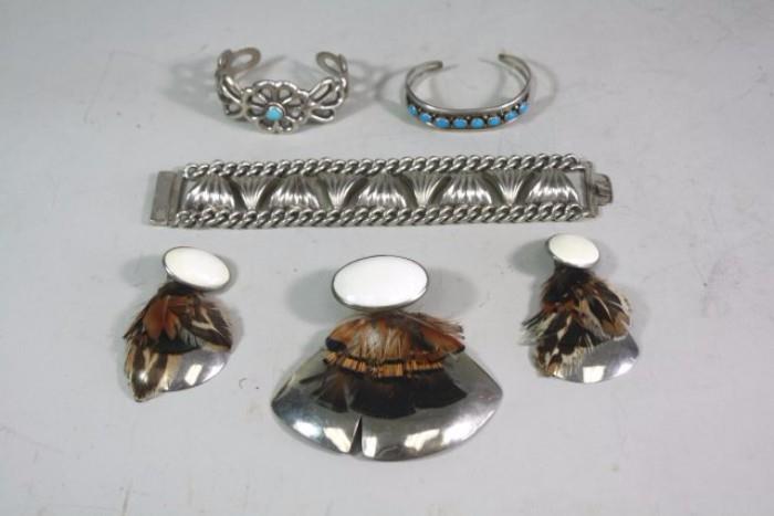 Lot #1181 Sterling, silver plate jewelry
