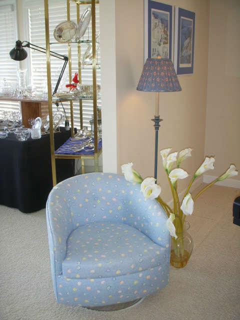 Swivel chair with custom upholstery
