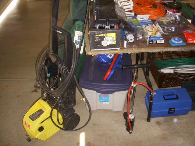 Power washer, tools, etc.
