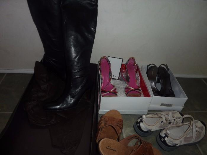 Cole Haan Boots, Coach wedges, Nine West heels, Clark sandles and Lands End shoes