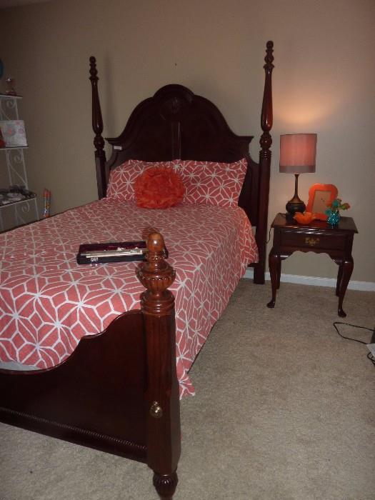 Full and Queen Bed - pictured here with full size mattress but adjust to fit queen.  Pictured with Queen Trina Trunk Duvet with shams (still selling at Bed, Bath and Beyond