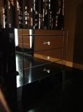 Mirrored bedroom side dresser tables
