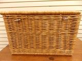 Wicker picnic basket.
