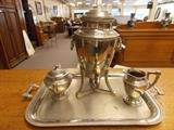 Silver Coffee Service with sugar and creamer and tray.  Circa 1913