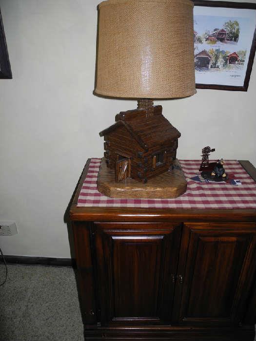 Cute log cabin lamp!