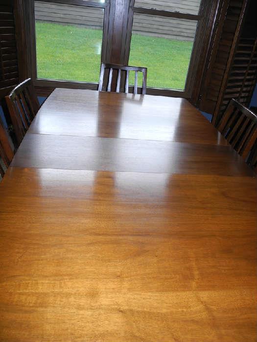 Mid-century modern dining table and chairs