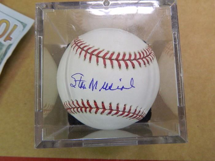 Stan Musial Singed Ball w/Case