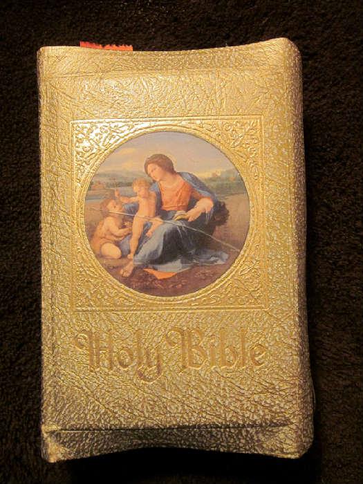 Large, vintage bible (Family Rosary Commemorative Edition; The Marian Year).  Beautiful shape; filled with wonderful full color pictures.