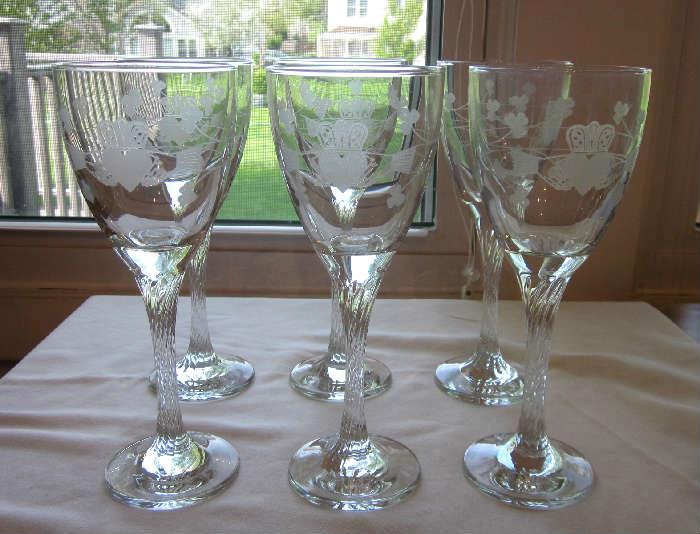 Eamon Irish "Claddagh" wine glasses (8 oz.), Ireland.