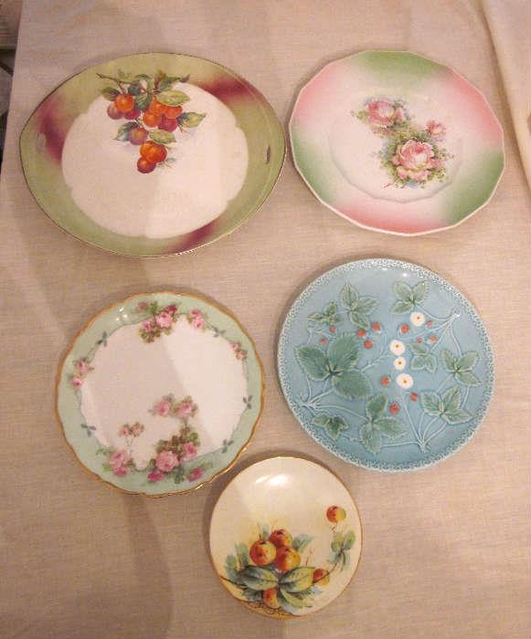 Vintage hand painted plates: Bavaria, Germany, Dresden, England.