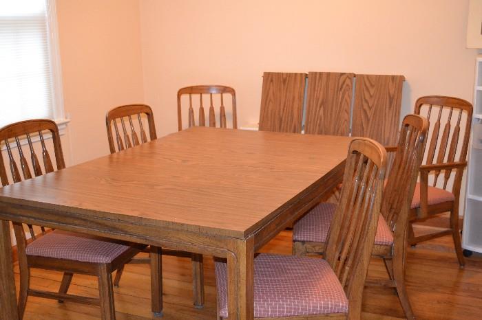 Dining set - 6 chairs, 3 leaves