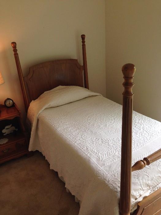 Pair of twin four poster beds probably 90 year old, really lovely, came from ancestral home in Erwin, Tennessee 