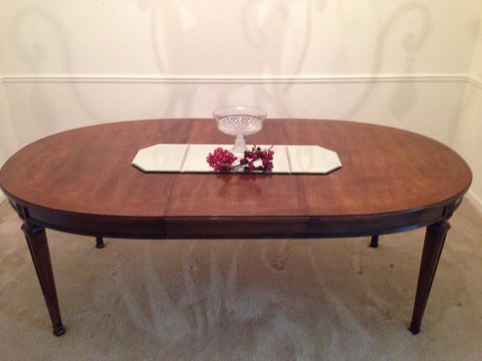 White Furniture Company of Mebane, North Carolina, can be a small dining table or a large table with two leaves inserted. Shown here with one leaf.Table will sell separate from chairs....