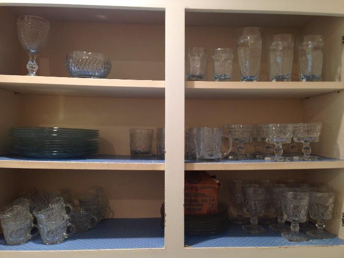 Lots of clear glassware 