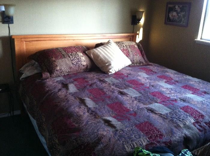New King Size Bed, includes frame, mattress, covers and box spring ($500)
