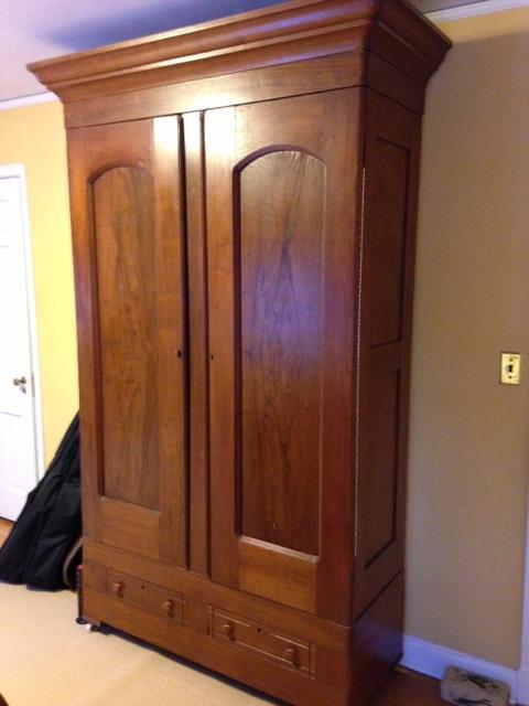 Solid Walnut Armoire.  Top/middle/bottom sections to ease moving.