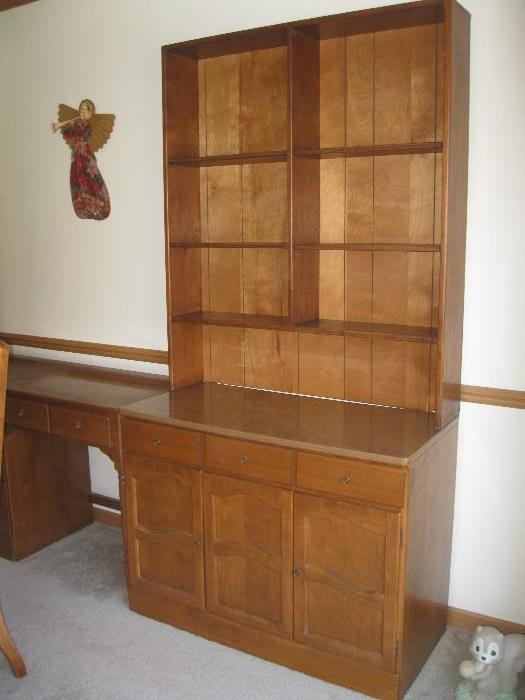 3 piece bookcase unit with desk $175
