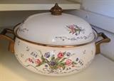 Beautiful Enamel Covered Casserole