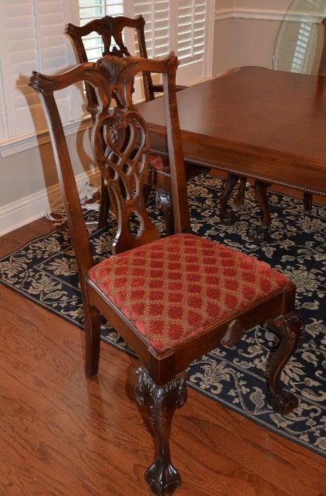 Solid Wood Dining Table with Six Chairs