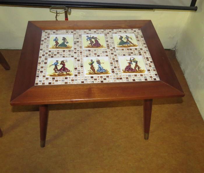 Flamenco tile inlay table