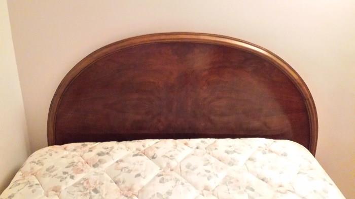 Antique bed in very good condition.  Picture shows the head board.  Mattress and box spring included. Curved smaller scale foot board. Refinished about 16 years ago. 