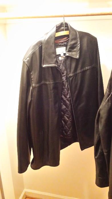 Two adult male leather jackets.  Large and medium both in excellent condition.  Both from Wilson Leather