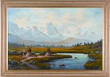 HEINIE HARTWIG (CALIFORNIA, BORN 1937) OIL ON MASONITE, 24” X 36” (lot 132)