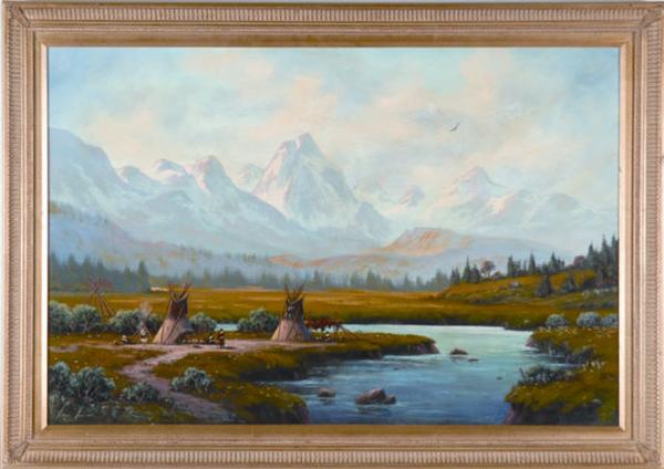 HEINIE HARTWIG (CALIFORNIA, BORN 1937) OIL ON MASONITE, 24” X 36” (lot 132)