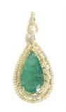 lot #626 - Emerald, Diamond & 14 Karat Gold Pendant