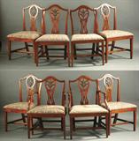 lot #710 - Rare Set of George III Period (circa 1800) Dining Chairs