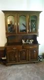 Two Piece Hutch Total Unit 77 Inches High 53 Inches Wide 18 Inches Deep