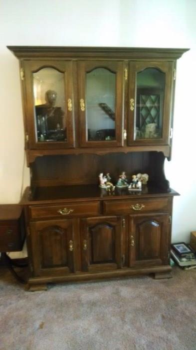 Two Piece Hutch Total Unit 77 Inches High 53 Inches Wide 18 Inches Deep