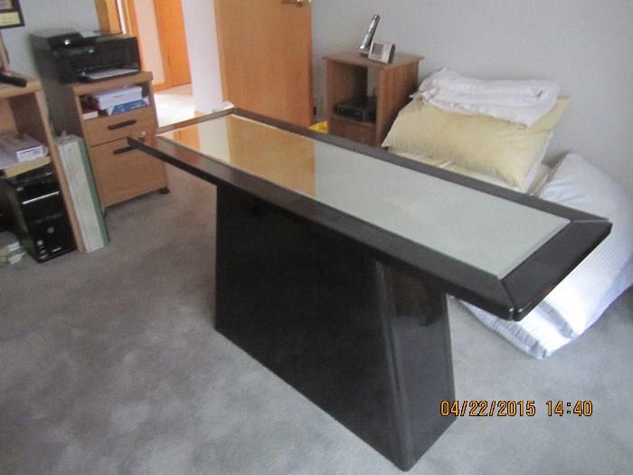 Matching Black Mirrored Top Sofa Table 50W x 16D x 27H