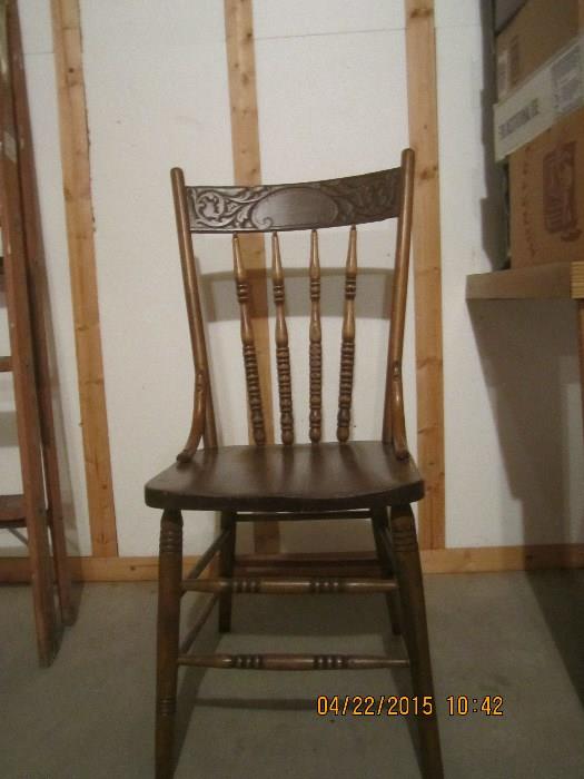 Straight Back Wood Chair