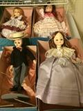       Four of several Madam Alexander dolls