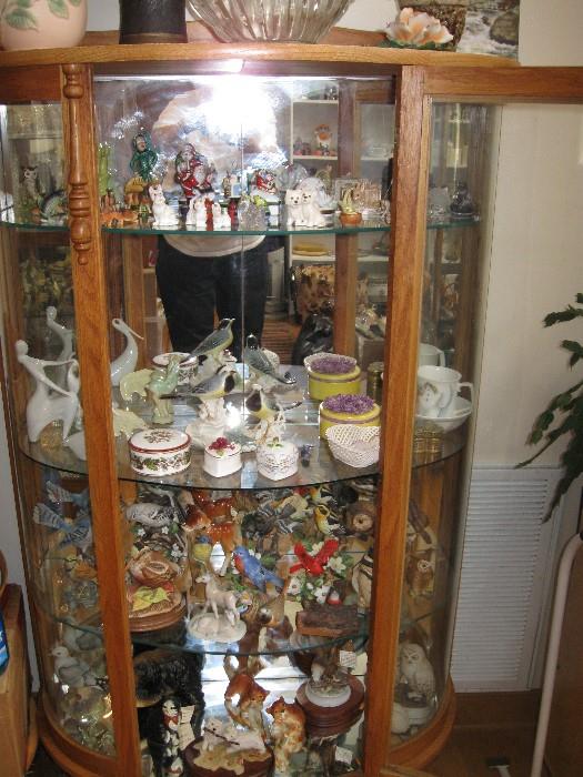                 SPACIOUS CURIO CABINET FULL OF COLLECTIBLES