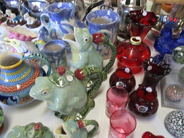    RUBY GLASS AND CERAMIC COLLECTIBLES