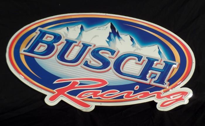 www.CTOnlineAuctions.com/SandhillsNC               Metal Busch Racing Oval Wall Sign