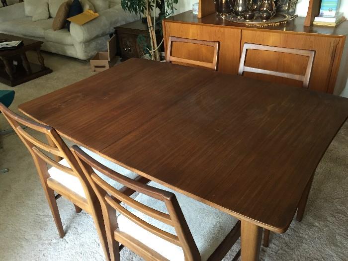 Mid Century Teak Table and Chairs