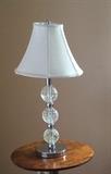  Lucite Stacked Ball Table Lamp with solid heavy circular base.