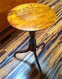 Pre-1800 Early American Antique Tilt Top Maple Round Table.