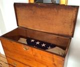 Early American Antique Lift Top Blanket Chest. Two Draws. Blanket Chest is made of Solid Maple and has a beautiful patina. Original, not restored.