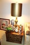 End table, lamp, home decor