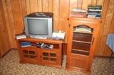 Oak TV stand and electronics cabinet