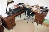 L-shape wood desk